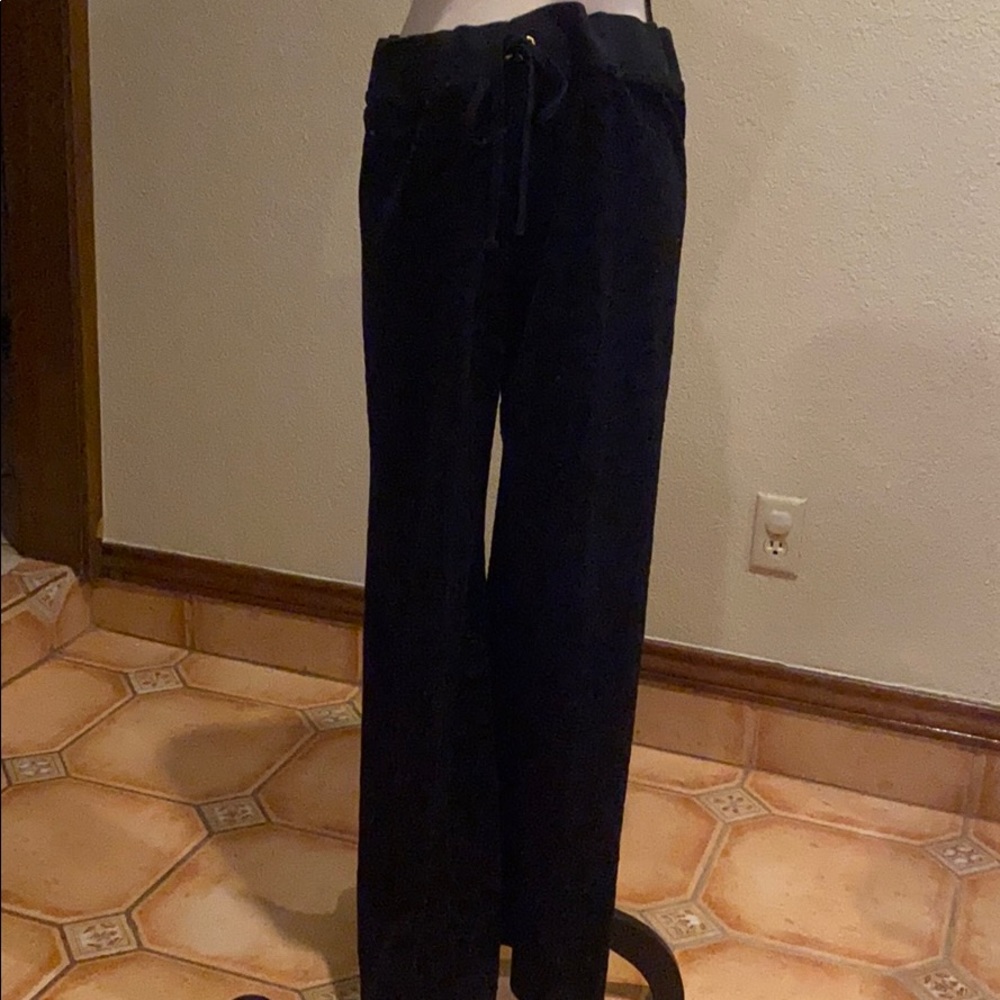 Juicy Couture black embossed track pants Sz XL